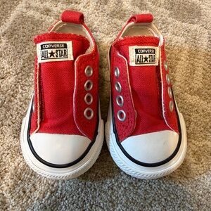 Converse Kids Red Slip-On Sneakers size 2